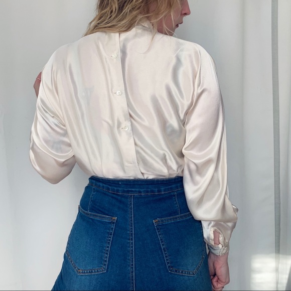 Silky Beaded and Embroidered Long Sleeve Blouse - Picture 3 of 3